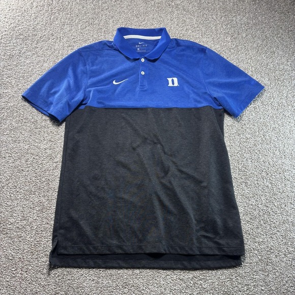 Duke Blue Devils Shirt Mens Large Blue Black Nike Dri Fit Polo NCAA Basketball - Picture 2 of 9